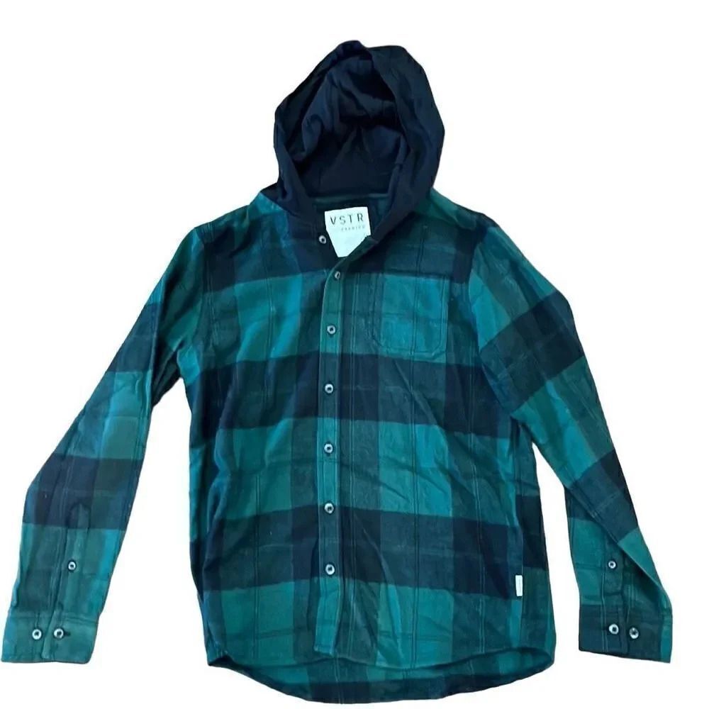 VSTR flannel hoodie boys size medium. New without tags.